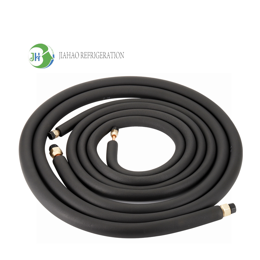 HVAC Rubber Insulated R32-Specific Copper Connection Pipe With Nuts