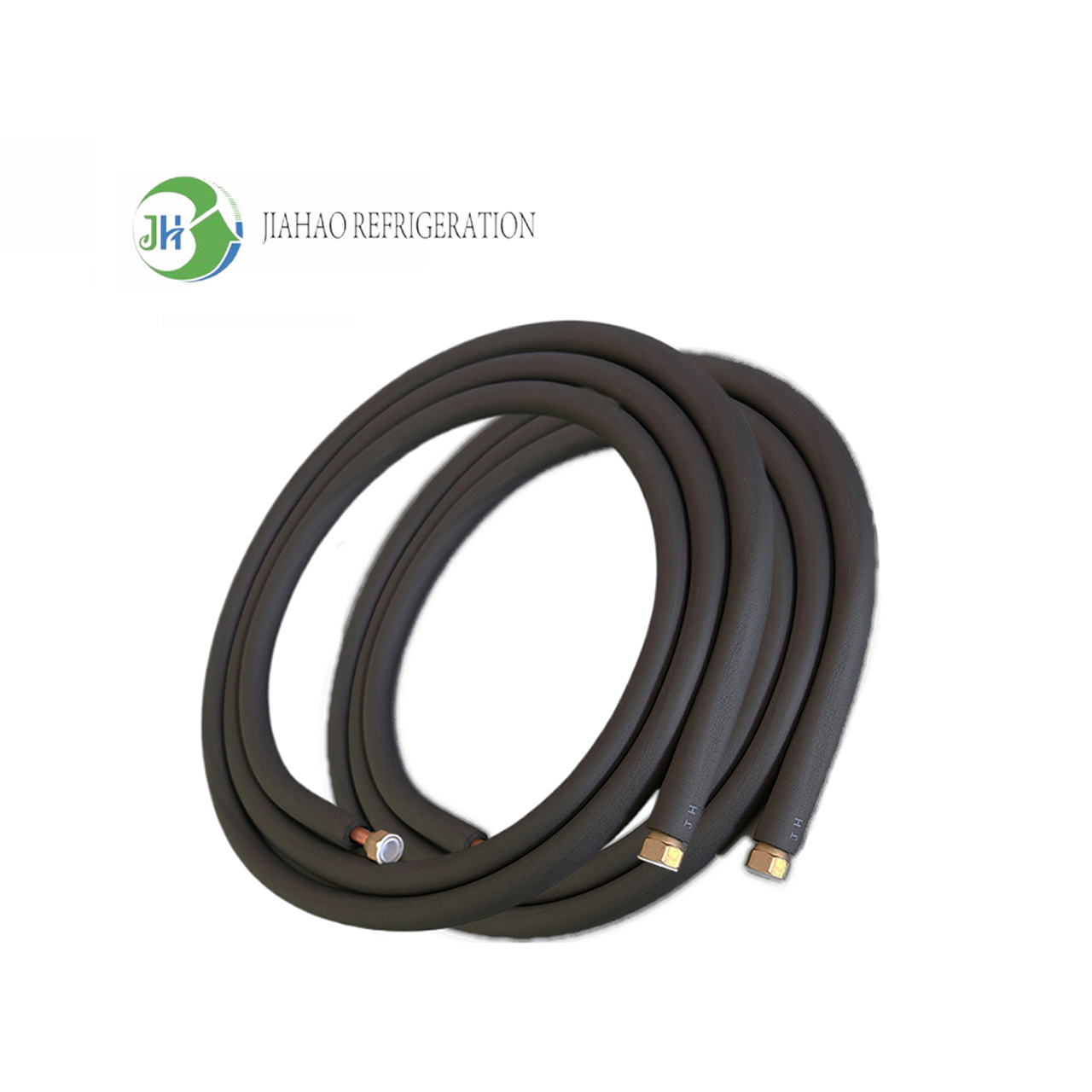 HVAC Black Rubber Insulation Copper Connecting Pipe With Nuts